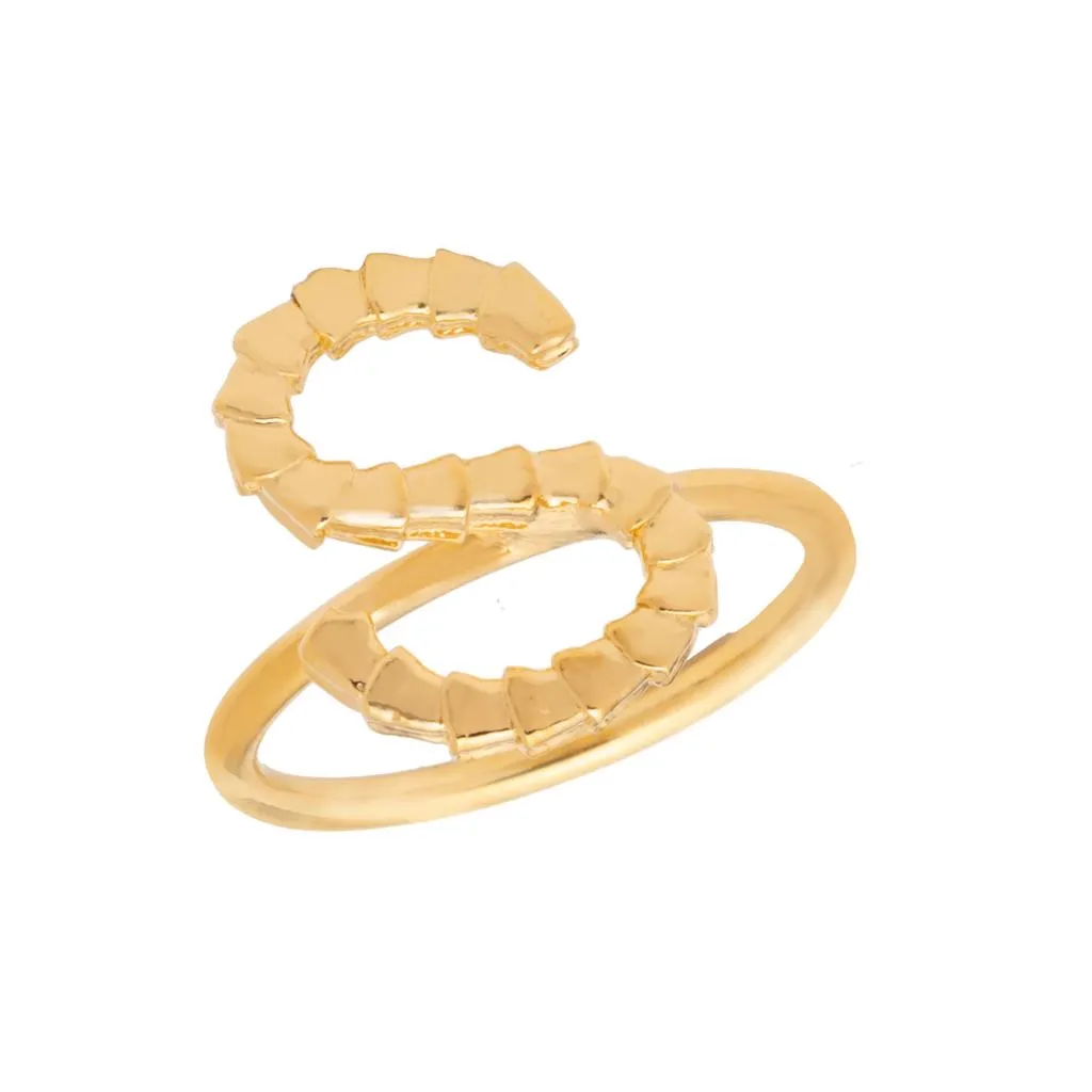 Isiro Gold Vertebrae Letter Ring