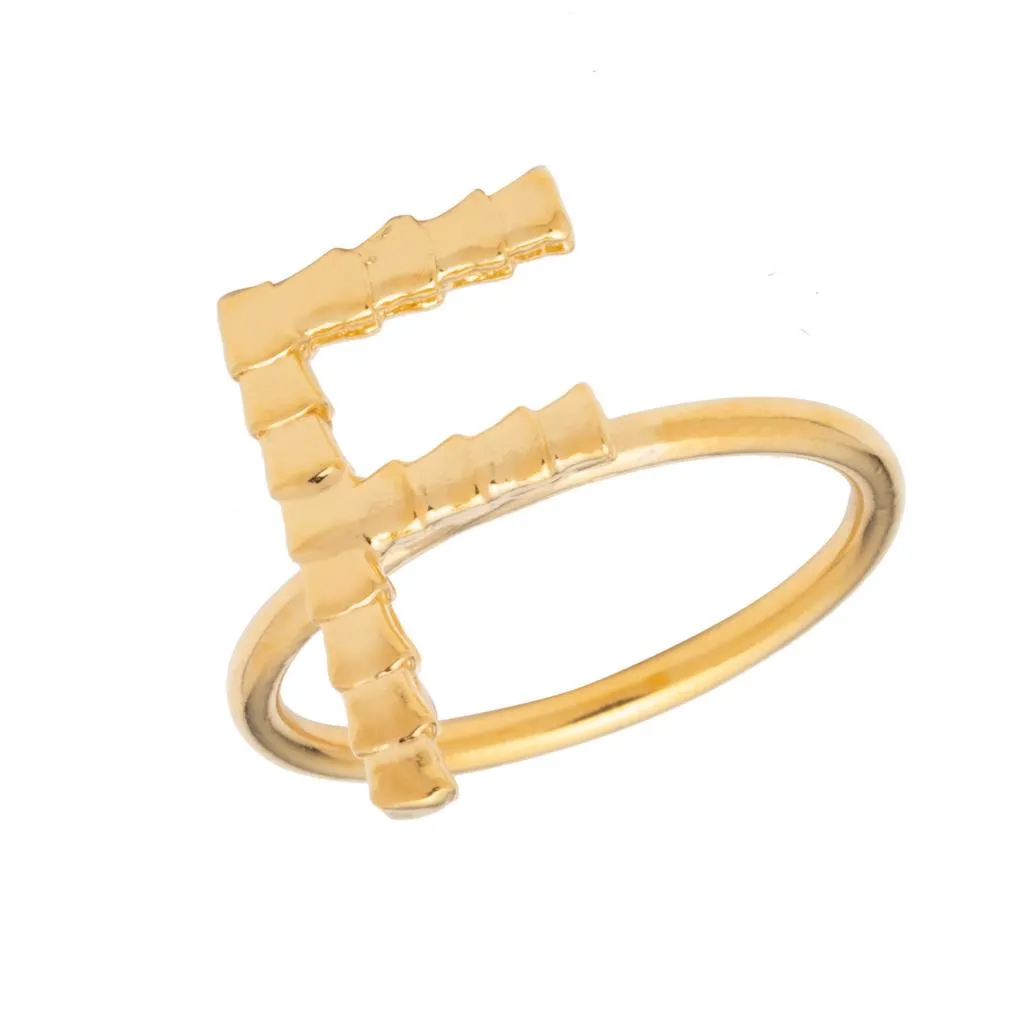 Isiro Gold Vertebrae Letter Ring