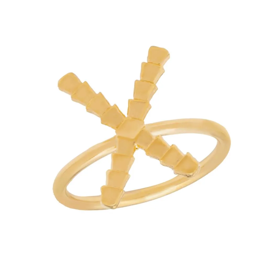 Isiro Gold Vertebrae Letter Ring