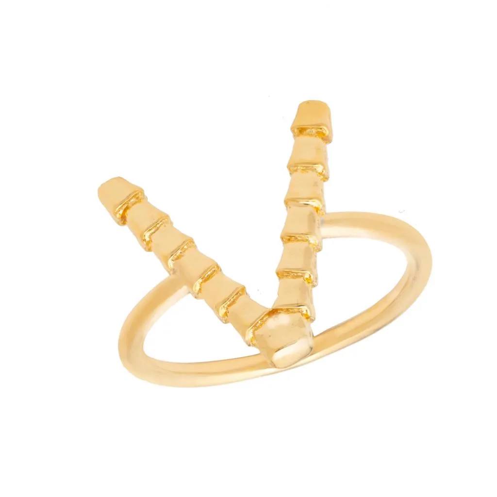 Isiro Gold Vertebrae Letter Ring