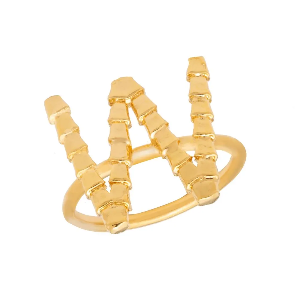 Isiro Gold Vertebrae Letter Ring