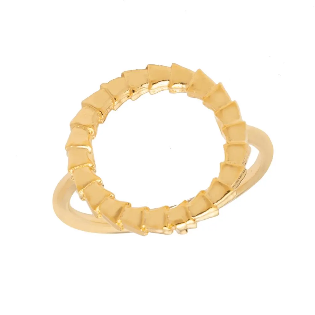 Isiro Gold Vertebrae Letter Ring