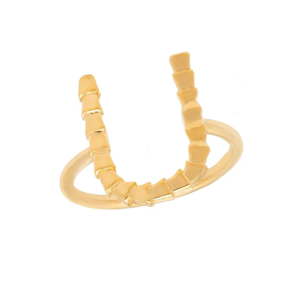 Isiro Gold Vertebrae Letter Ring