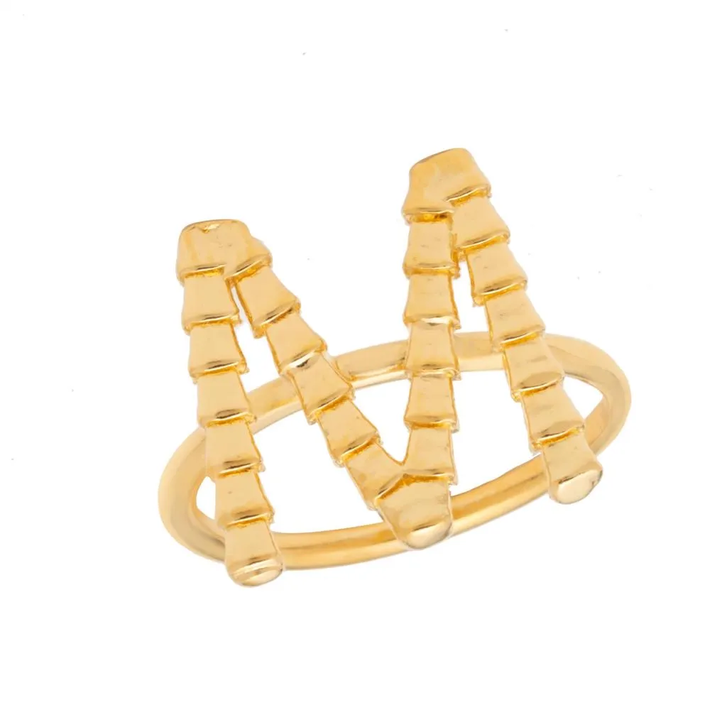 Isiro Gold Vertebrae Letter Ring