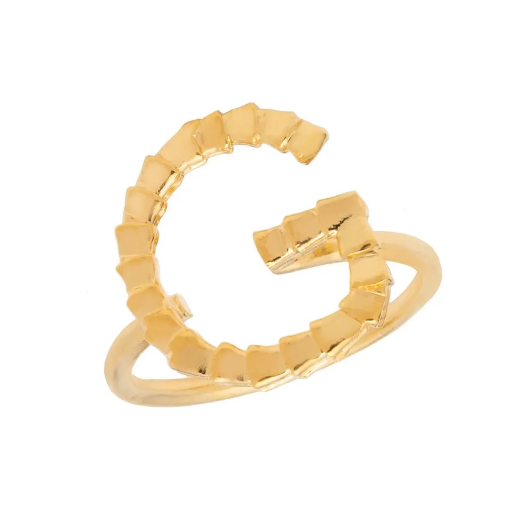 Isiro Gold Vertebrae Letter Ring