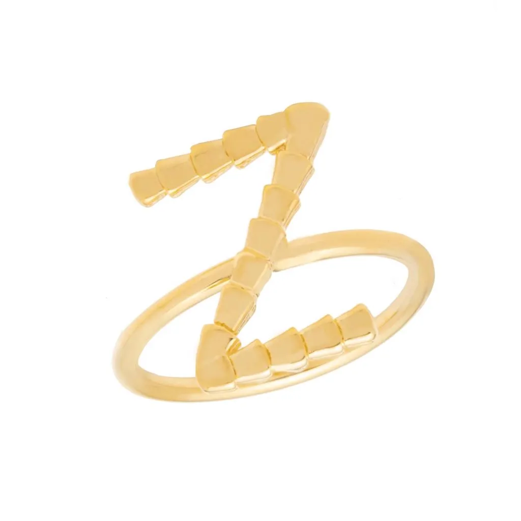 Isiro Gold Vertebrae Letter Ring