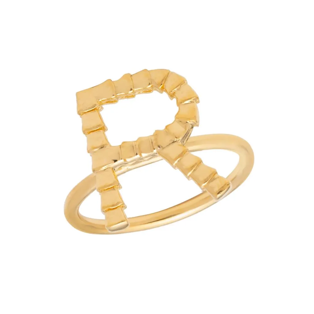 Isiro Gold Vertebrae Letter Ring