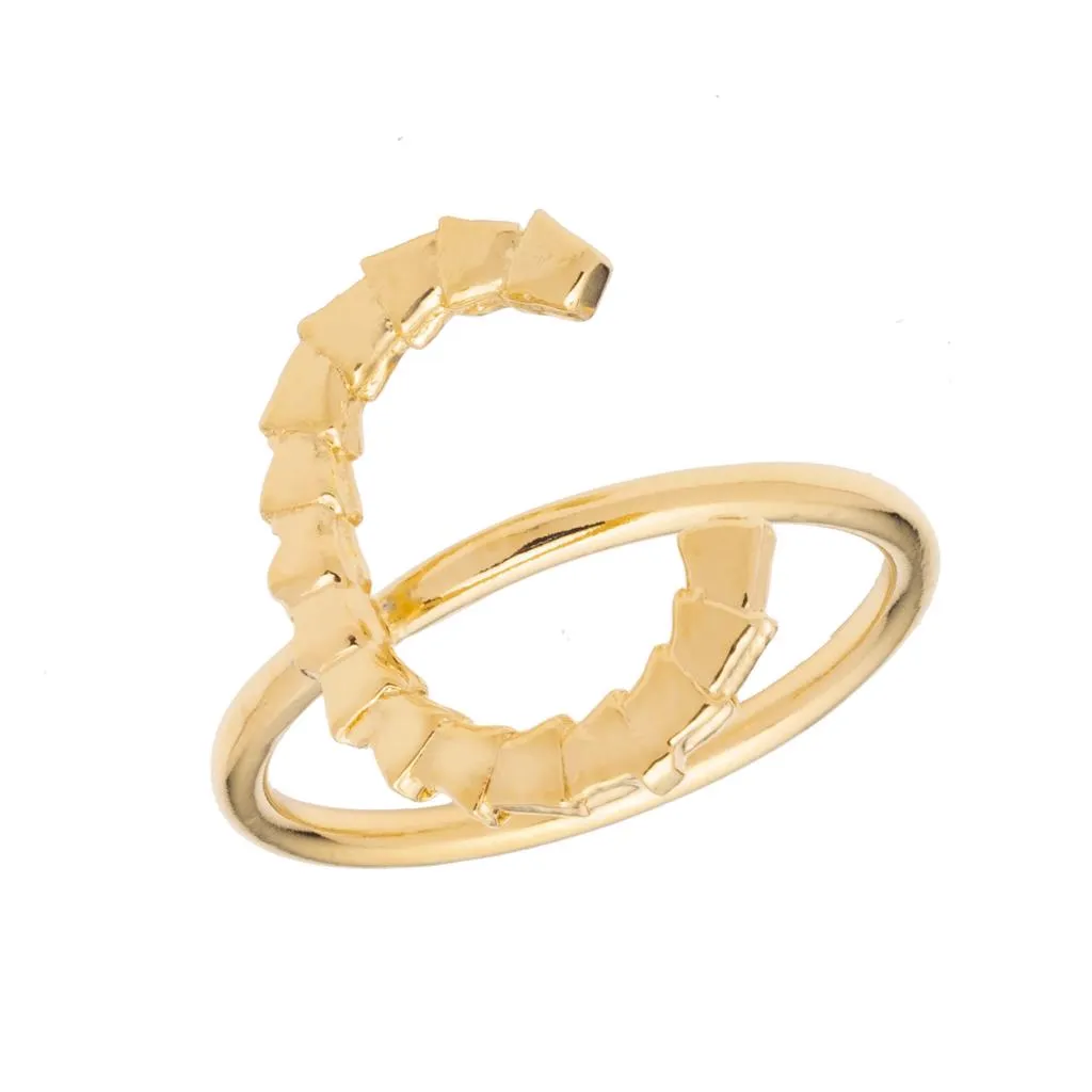Isiro Gold Vertebrae Letter Ring