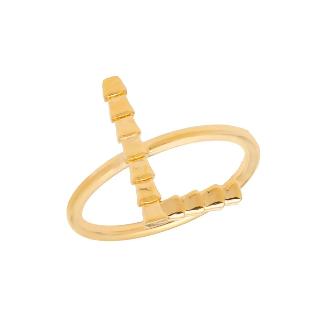 Isiro Gold Vertebrae Letter Ring