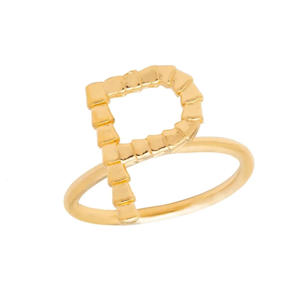 Isiro Gold Vertebrae Letter Ring
