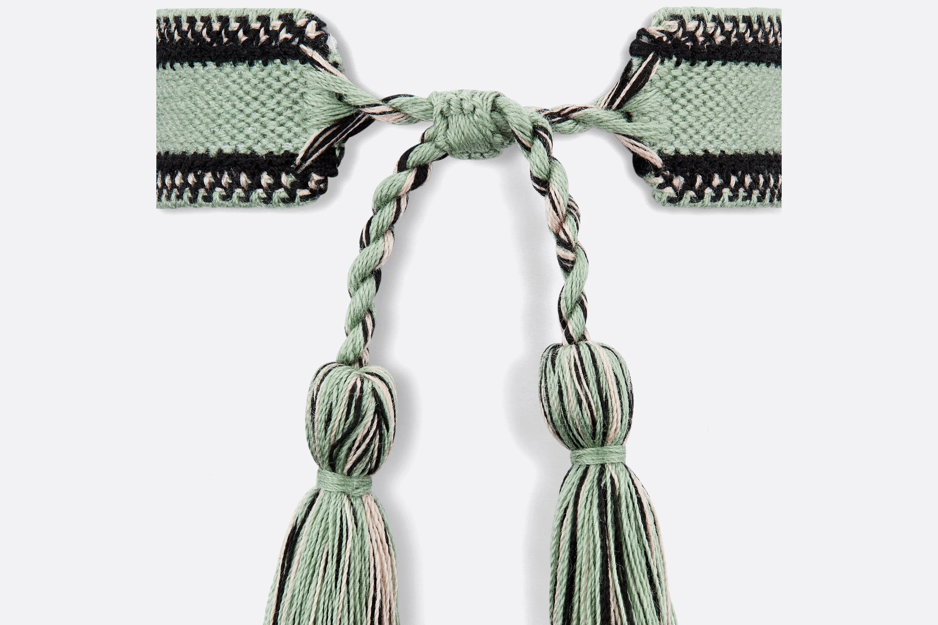 J'Adior Bracelet Set • Pastel Peyote Green and Beige Embroidery with Matte Gold-Finish Metal