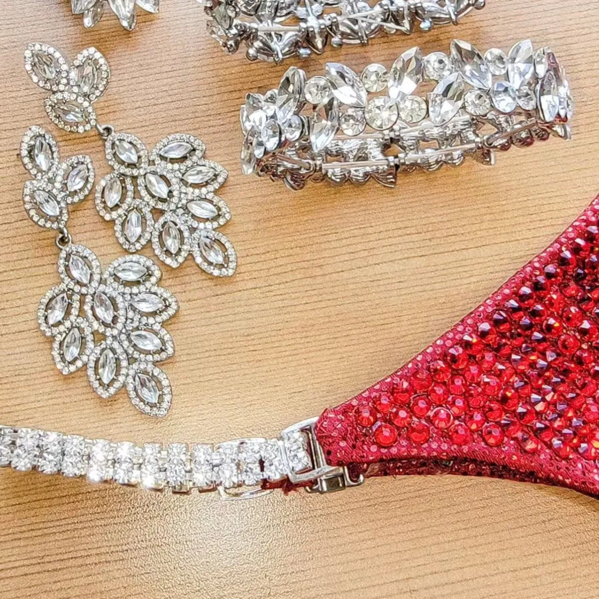 JAZZY - clear Silver Marquis Rhinestone Earrings
