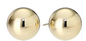 JewelMore 14-Karat Solid Gold Ball Stud Earrings 6MM