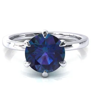 Julianne Round Alexandrite Solitaire 6 Prong Ring
