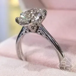 Kirk Kara "Stella" Oval Cut Diamond Solitaire Engagement Ring