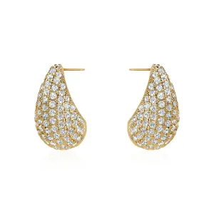 LARGE TEAR DROP CRYSTAL EARRINGS