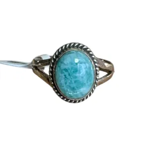 Larimar Solid 925 Sterling Silver Ring 9