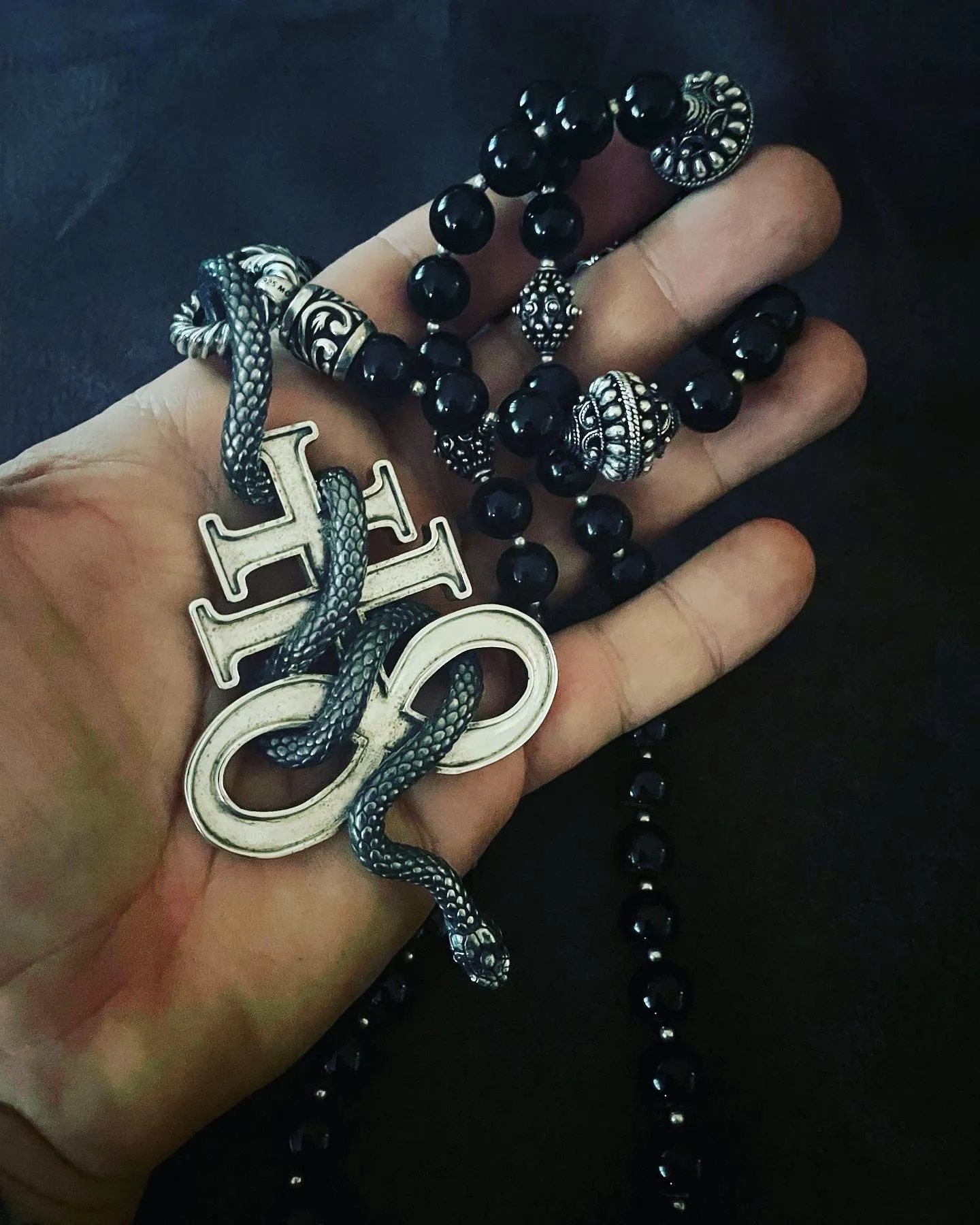 Leviathan Cross Snake Pendant