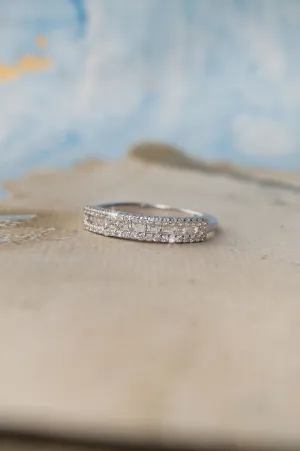 Linear Glam Sterling Silver Band Ring