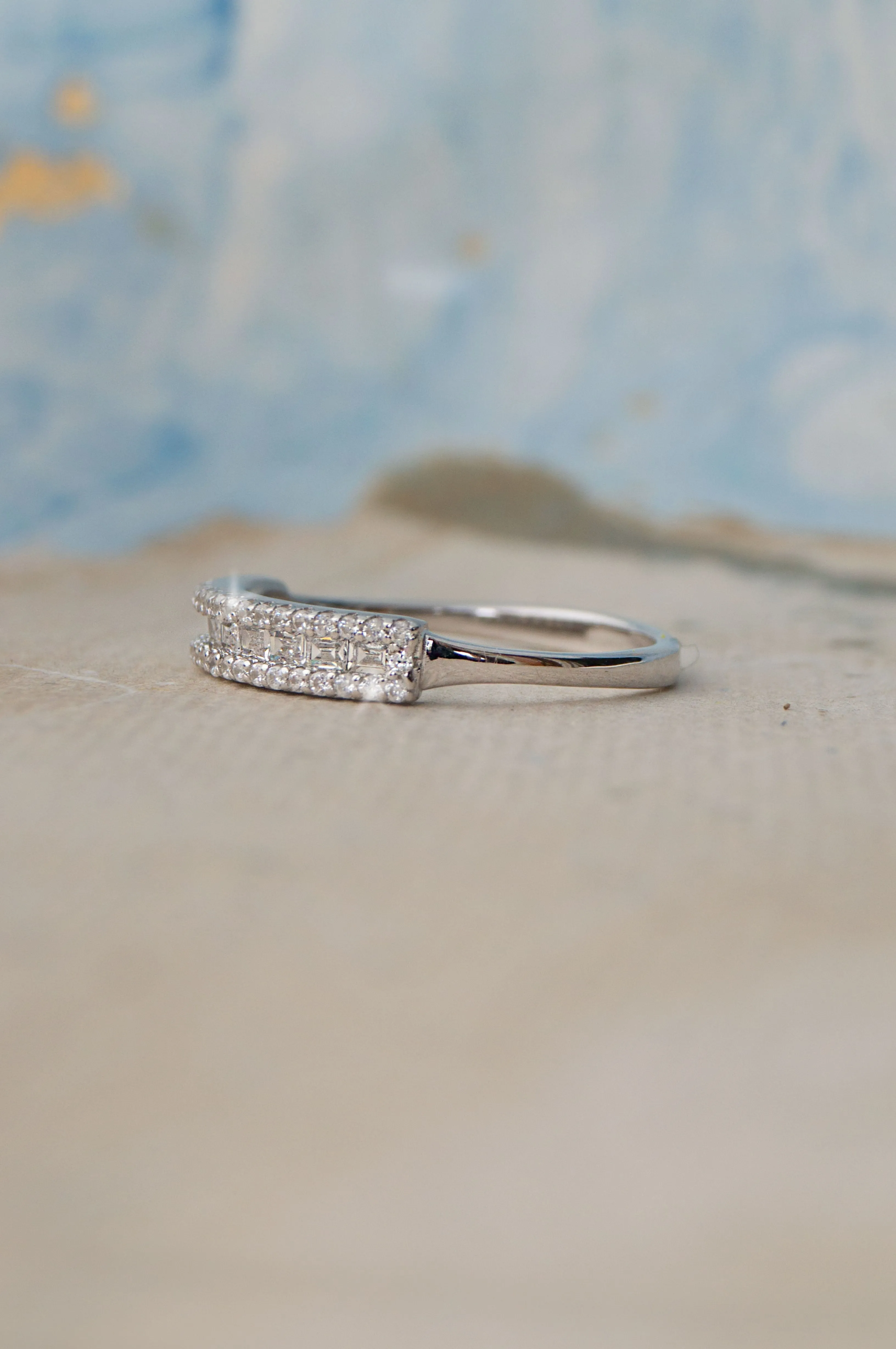 Linear Glam Sterling Silver Band Ring