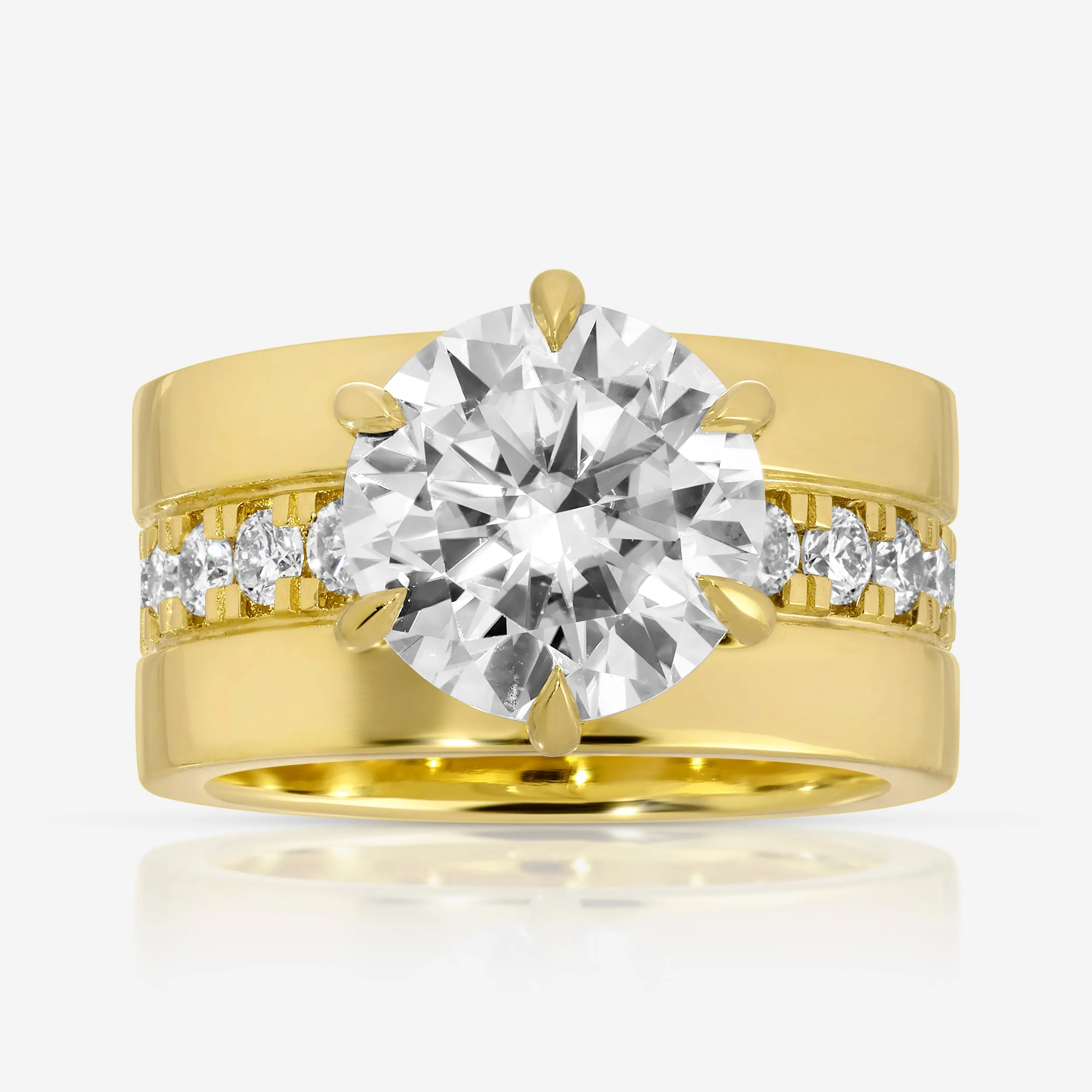 Lisa (3.5ct) Round Moissanite Ring ( ) Hidden Halo