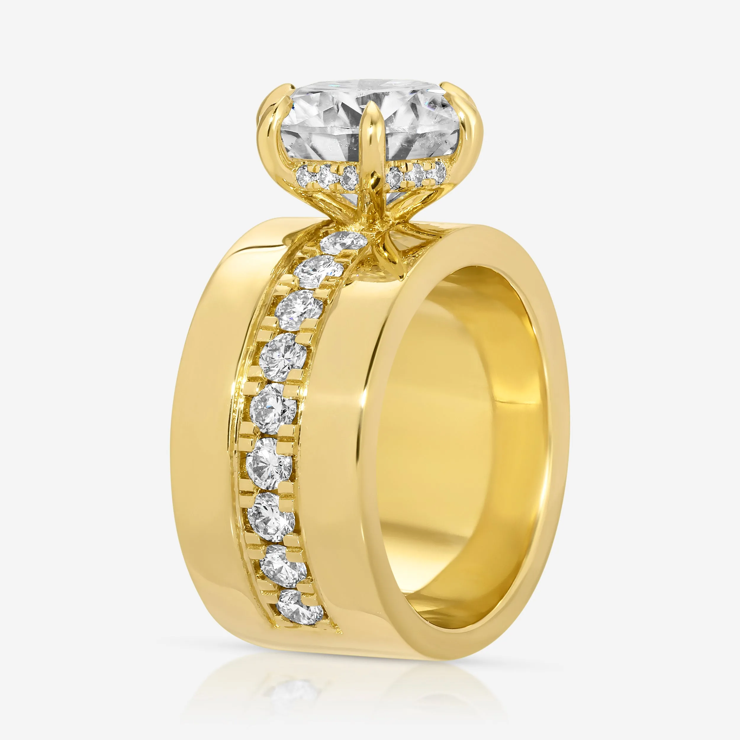 Lisa (3.5ct) Round Moissanite Ring ( ) Hidden Halo