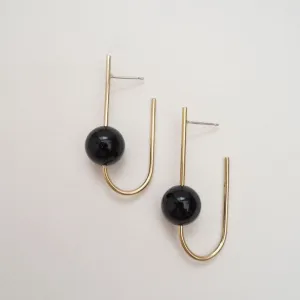 Liviana bar & ball earrings by brass   bold