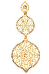 LK DESIGNS BELL Gold Crystal Earrings