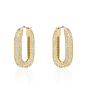 LONG TUBE CRYSTAL HOOPS