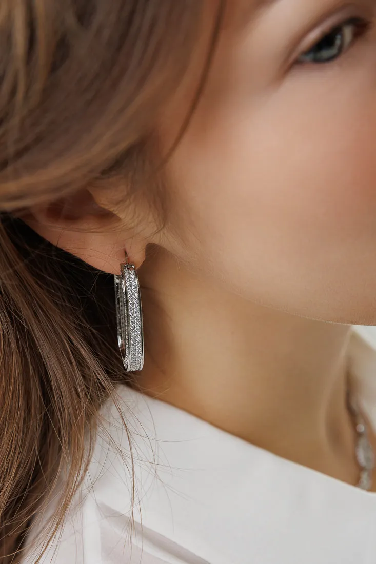 LONG TUBE CRYSTAL HOOPS