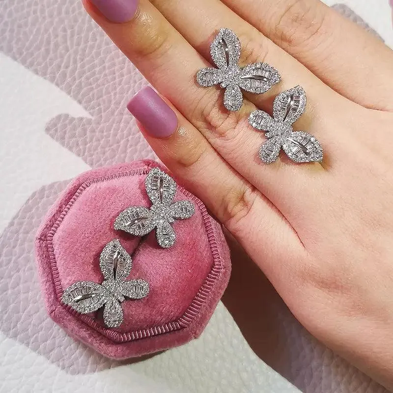 Luxurious 925 Sterling Silver Pink Drop Stud Earings For Women And Girls Sparkling Jewelry Gift For Ladies