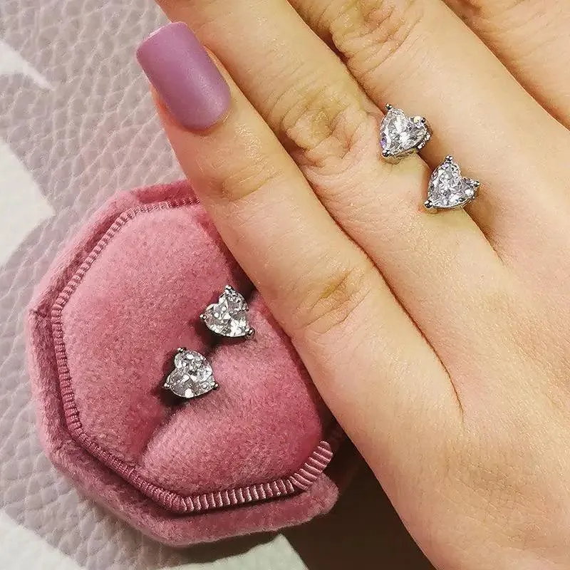 Luxurious 925 Sterling Silver Pink Drop Stud Earings For Women And Girls Sparkling Jewelry Gift For Ladies