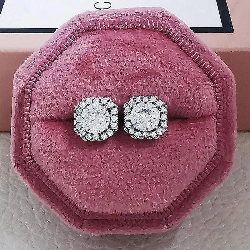 Luxurious 925 Sterling Silver Pink Drop Stud Earings For Women And Girls Sparkling Jewelry Gift For Ladies
