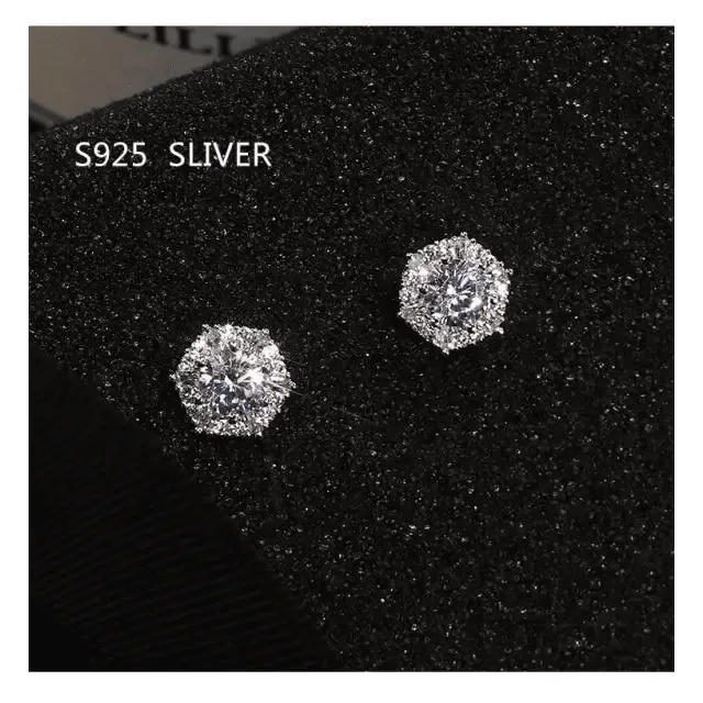 Luxurious 925 Sterling Silver Pink Drop Stud Earings For Women And Girls Sparkling Jewelry Gift For Ladies