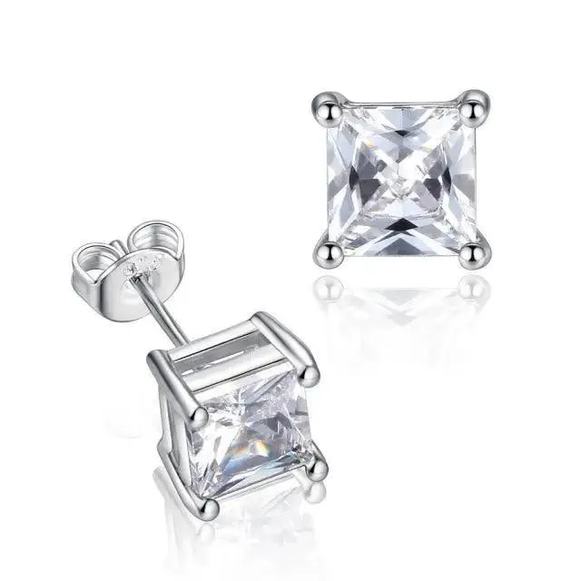 Luxurious 925 Sterling Silver Pink Drop Stud Earings For Women And Girls Sparkling Jewelry Gift For Ladies