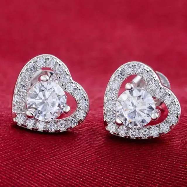 Luxurious 925 Sterling Silver Pink Drop Stud Earings For Women And Girls Sparkling Jewelry Gift For Ladies