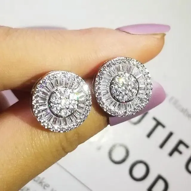 Luxurious 925 Sterling Silver Pink Drop Stud Earings For Women And Girls Sparkling Jewelry Gift For Ladies