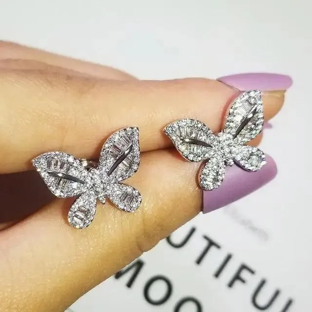 Luxurious 925 Sterling Silver Pink Drop Stud Earings For Women And Girls Sparkling Jewelry Gift For Ladies
