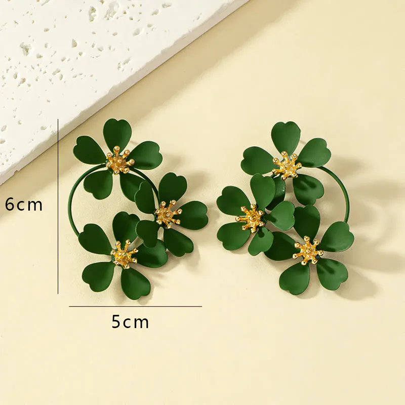 Luxurious Camellia Flower Dangle Earrings for Women