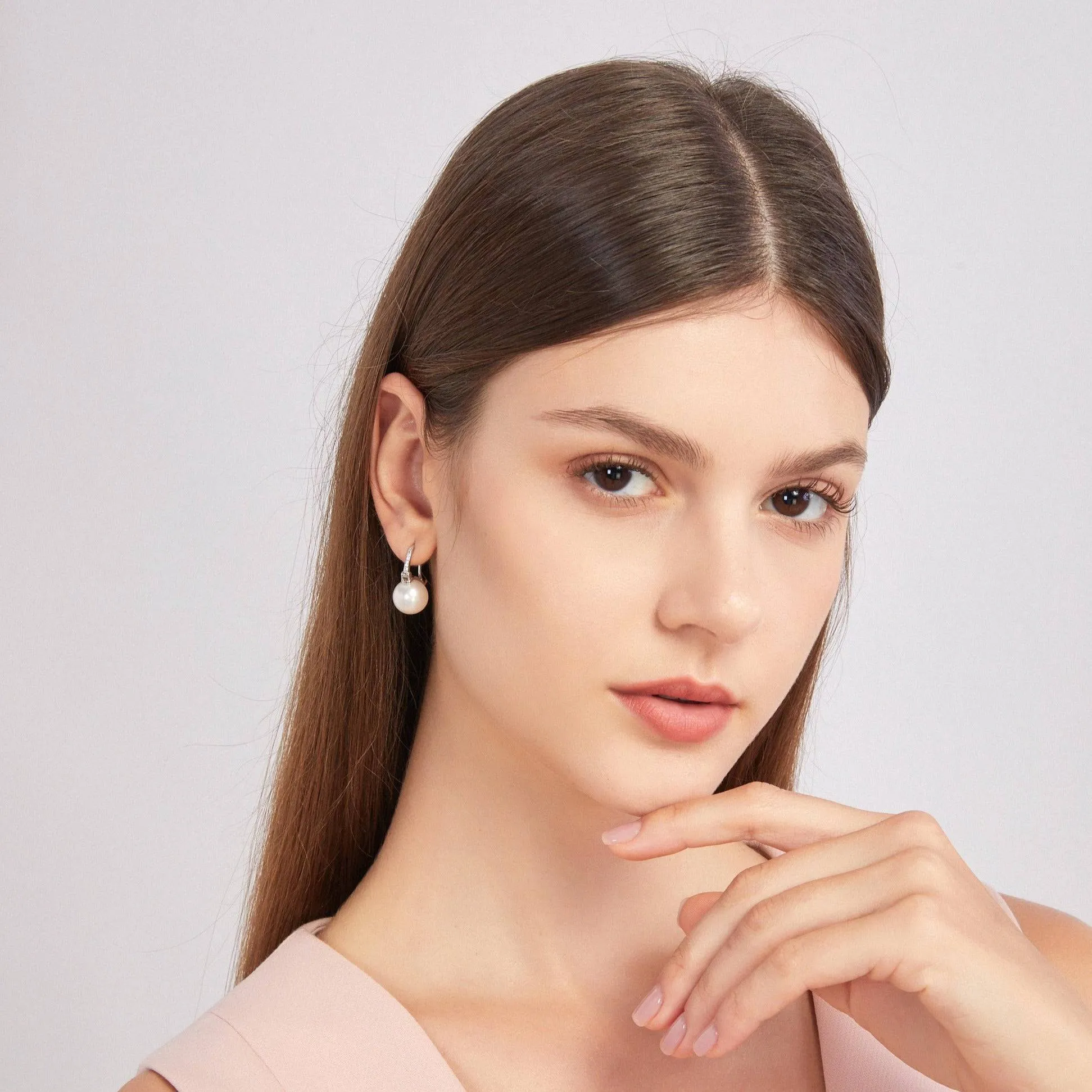 Luxurious Pearl Bucket-Shaped Earrings
