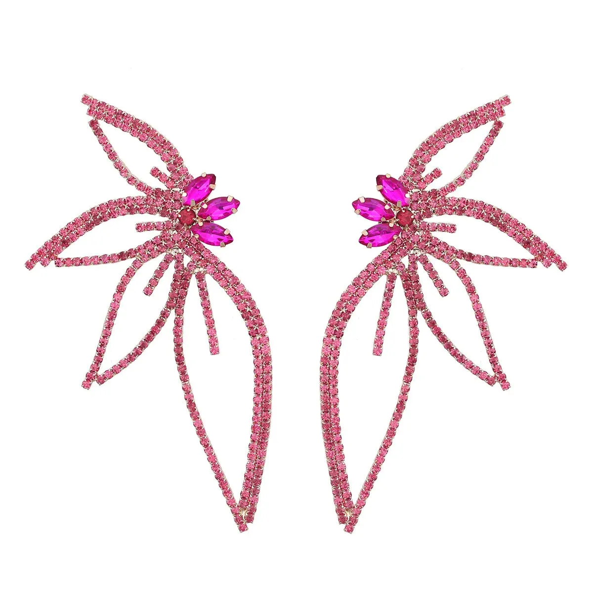 Luxury Floral Statement Butterfly Earrings