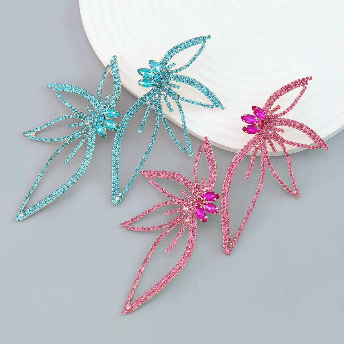 Luxury Floral Statement Butterfly Earrings
