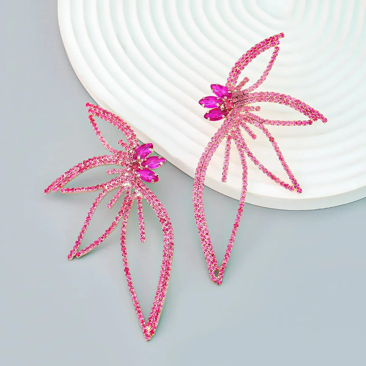 Luxury Floral Statement Butterfly Earrings