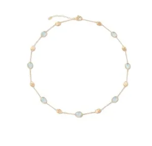 Marco Bicego 18K Yellow Gold Siviglia Aquamarine Chain Necklace