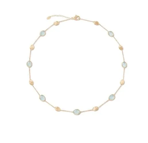 Marco Bicego 18K Yellow Gold Siviglia Aquamarine Chain Necklace