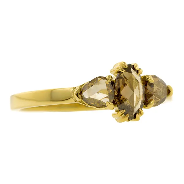 Marquise & Pear Shaped Brown Rose Cut Diamond Ring