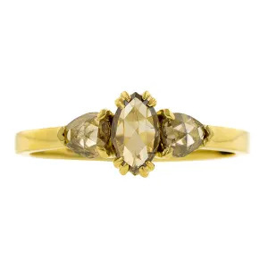 Marquise & Pear Shaped Brown Rose Cut Diamond Ring