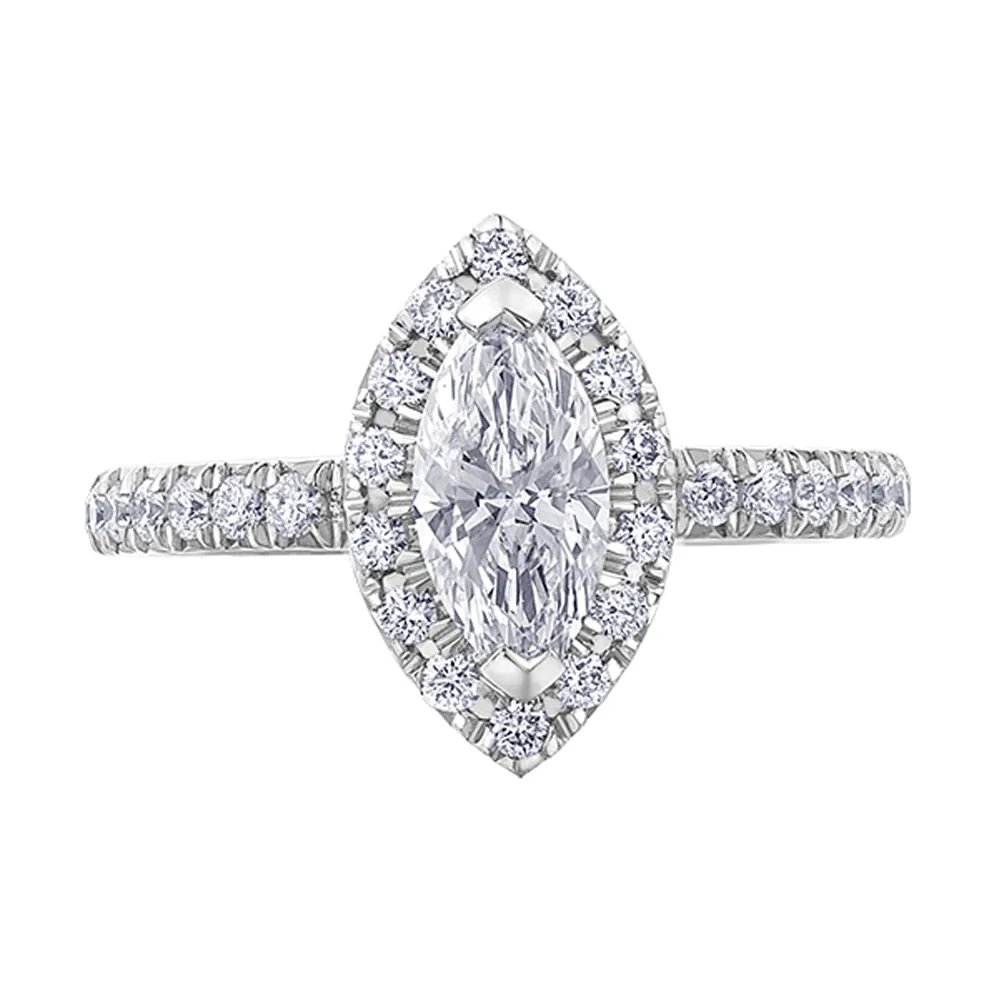 Marquise Diamond Halo Engagement Ring