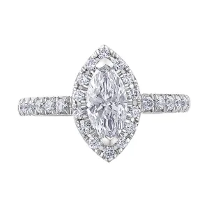 Marquise Diamond Halo Engagement Ring