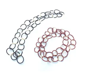 Materia Design Rubber/Brass Tube Necklace